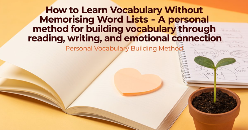 How to Learn Vocabulary Without Memorising Word Lists - A personal method for building vocabulary through reading, writing, and emotional connection