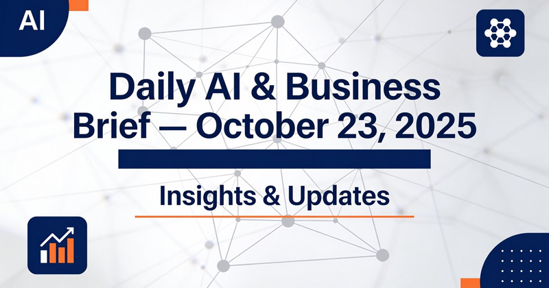 Daily AI & Business Brief — October 23, 2025