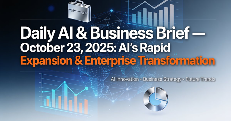 [Daily AI & Business Brief — October 23, 2025: AI’s Rapid Expansion & Enterprise Transformation]