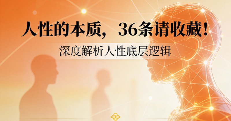 人性的本质，36条请收藏！