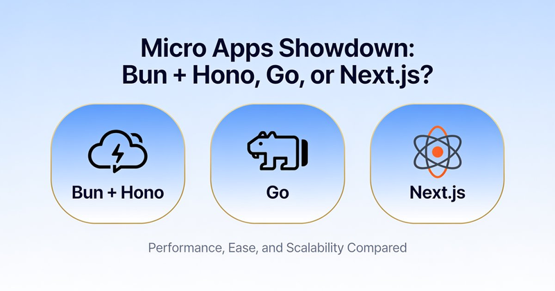 Micro Apps Showdown: Bun + Hono, Go, or Next.js?