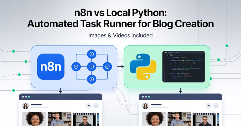Want to setup automated task runner e.g. blog creation together with images and videos, which is better, n8n or local python?