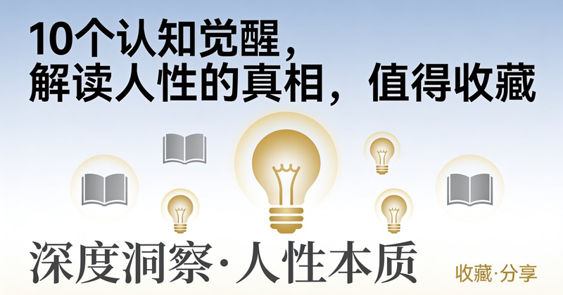 10个认知觉醒，解读人性的真相，值得收藏
