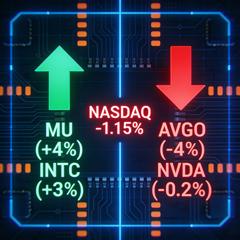 6/22 盤中掃描：MU 噴 4% 創歷史新高、AVGO 暴跌 12 燈、NVDA 卡在 $210 不上不下 — 本週半導體分水嶺來了！