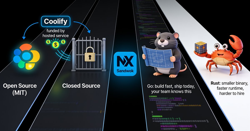NX Sandbox Advisory #2: Open Source vs Closed, Go vs Rust — Two Decisions That Shape Everything