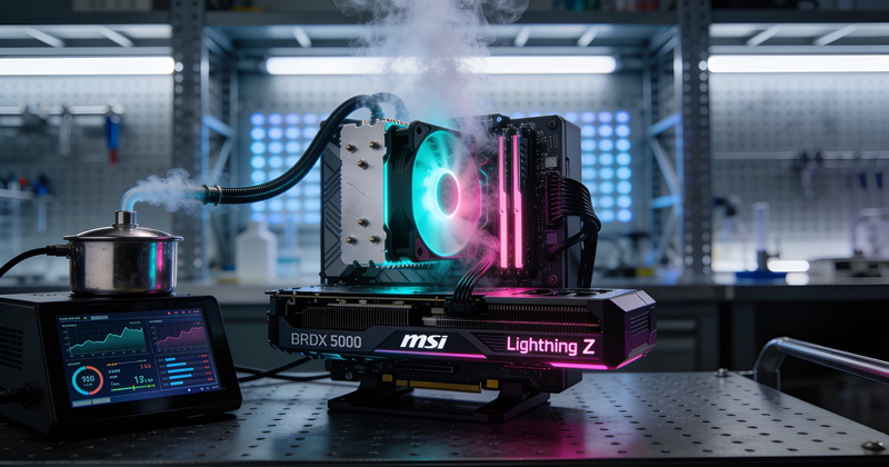 The $5,090 RTX 5090 Lightning Z: 2,500W, Liquid Nitrogen, and a GPU That Literally Cracked Under Pressure