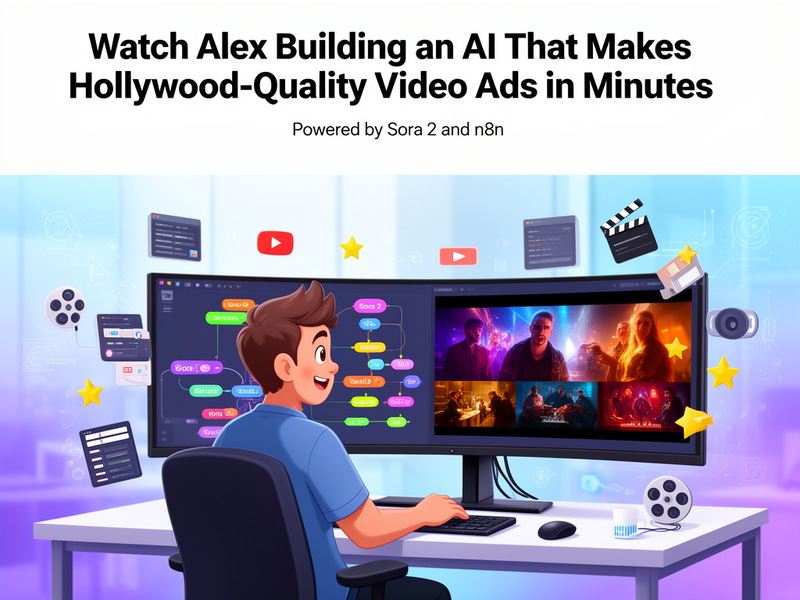 Watch Alex building an AI That Makes Hollywood-Quality Video Ads in Minutes Using Sora 2 and n8n